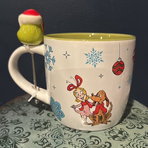 NWOT The Grinch coffee mug with stir stick - Picture 3 of 4